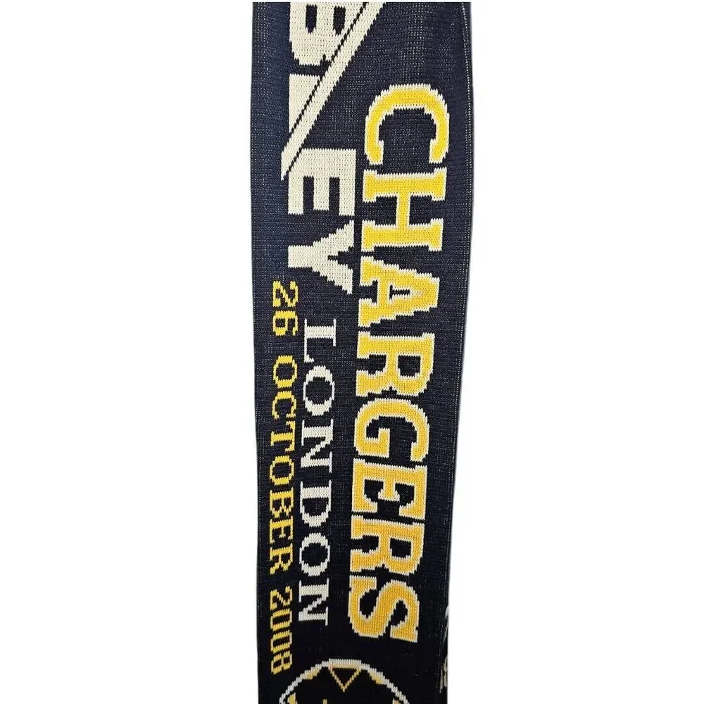 New Orleans Saints SD Chargers Knit Scarf Reversible Commemorative '08 London UK